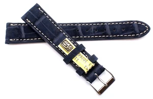 Uhrenband 18mm /16 Louisiana ALLIGATOR Nubuk echt Kroko Wildleder Made Germany - Picture 1 of 3