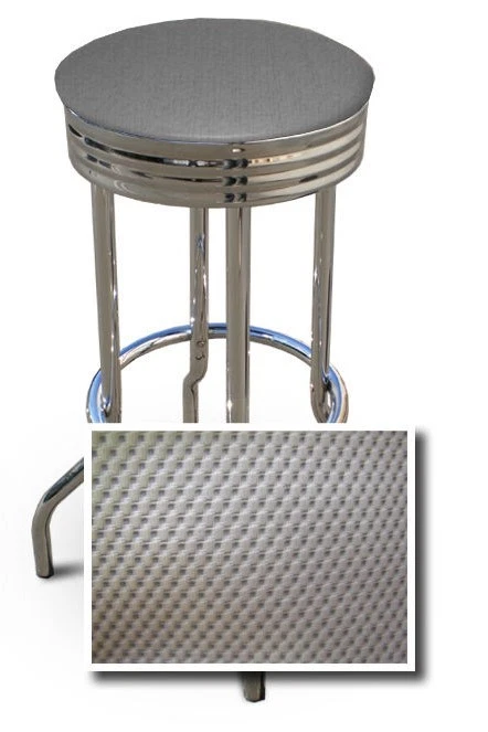 Bar Stool 31" Tall Chrome Retro Backless Colored Vinyl Glitter Swivel Seat Stool - Image 1 of 1