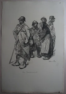 WW1 Lithograph At The Cantonment Signed Steinlen - Picture 1 of 8