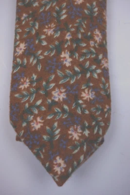 BAR III 金色棕色植物花卉 100% 棉模糊材料领带新品 — 第 1/2 张图片