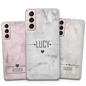 PERSONALIZED NAME Smokey Grey Marble Hard Plastic Case For SAMSUNG S22 S21 S20 - Picture 1 of 13