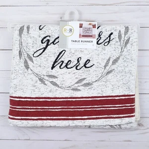 Tapestry Table Runner Family Gathers Here 13x72 - Picture 1 of 2