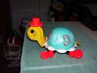 Vintage Fisher Price 1962 Tip Toe Turtle Wooden Pull Toy #773 W/Working Bell