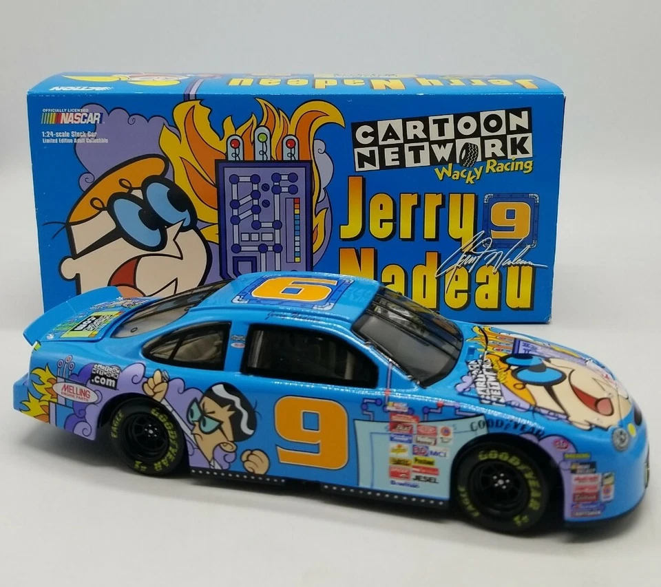 Action Wacky Racing JERRY NADEAU #9 Dexter's Lab NASCAR 1:24 压铸 1999 年带盒 — 第 1/4 张图片