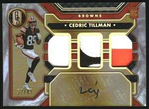 2023 Panini Gold Standard White Gold #274 Cedric Tillman Auto Jersey /49 