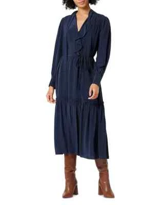 ¡NUEVO! Vestido midi de seda Joie XS Roussel para mujer nuevo con etiquetas $448 Foto 1 de 3