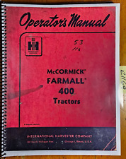 IH International McCormick Farmall 400 Tractor Owner Operator's Manual R1 10/54