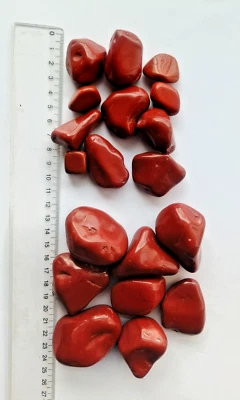 lot de 19 galets en jaspe rouge , minéraux , lithothérapie , collection , déco - Photo 1/2