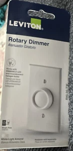 Atenuador giratorio Leviton RNL06-TW Trimatron - perillas blancas y almendras 600W - Imagen 1 de 2