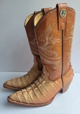 Botas de Vaquero Rogers para Mujer 6/24 Hechas a Mano México Cuero Marrón Western Puntera Cortada Foto 1 de 4