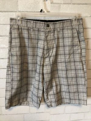 Pantalones cortos para hombre Volcom Corpo Class chinos a cuadros frente plano talla 32 blancos Foto 1 de 3