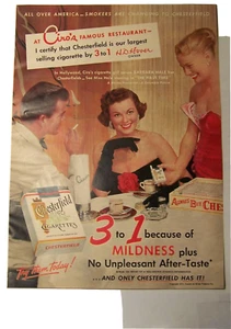 Anuncio de cigarrillos Chesterfield 1952 revista del día de la mujer página completa PA-1 - Imagen 1 de 2
