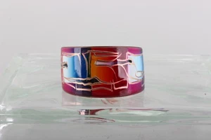 MULTI COLOR ENAMEL COPPER CUFF BRACELET FASHION 1299 - Picture 1 of 4