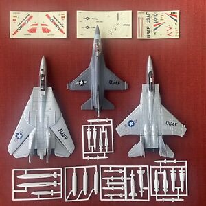 1987 Ertl Force One Fighter Squadron F-14 F-15 F-16 Jet Aircraft Planes MS150
