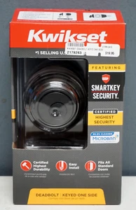 Kwikset Bronze Round Single Cylinder Deadbolt featuring SmartKey Security - Picture 1 of 6