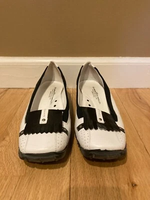 Womens Linea Stretch By Walter Genuin White/Black Golf Shoes Size 6 - Imagem 1 de 4