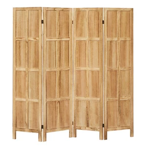 Room Dividers and Folding Privacy Screens 4 Panel Wood Room Divider Wall - Picture 1 of 9