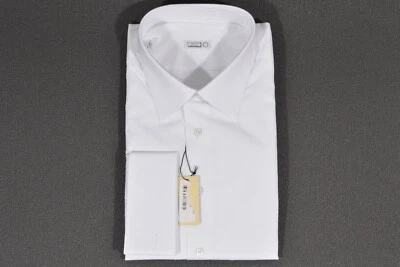 Great RRP850$ Men's ZILLI Dress Shirt 46 White 100% Cotton Italy - Image 1 of 4