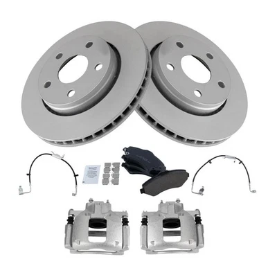 Kit de pastillas de freno delanteras y rotor premium con recubrimiento en G de cerámica para Jeep Wrangler 2011-2014 Foto 1 de 4