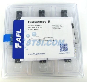 Conector de fibra óptica AFL FuseConnect SC SM, paquete de 6 FUSE-SC9SMU-6 ~STSI - Imagen 1 de 7