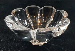 Vintage Orrefors Schweden Kristall Herzstück Schale Österreich acht Blütenblätter klar schwer - Bild 1 von 10