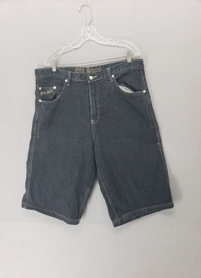 Pantalones cortos de mezclilla Old Skool para hombre 40 Ramie Hip Hop Y2K skater calce regular Foto 1 de 4