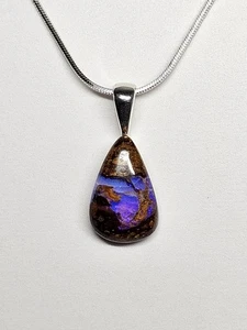 Queensland Australia, Boulder Opal Necklace, #1649 - Picture 1 of 6