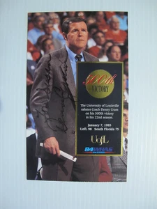 DENNY CRUM U of L BASKETBALL COACH SIGNED 500th VICTORY TICKET. PERSONALIZED - Picture 1 of 3