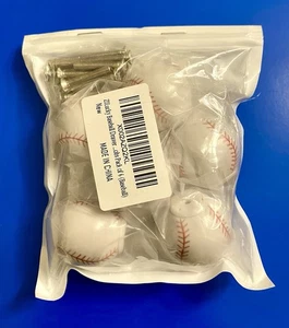 Baseball Drawer Pulls Cabinet Knobs Set Of (6)New 1 inch 3-D Boys Room Man Cave - Picture 1 of 1