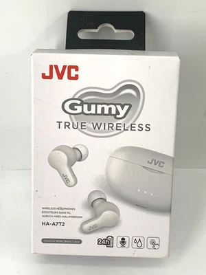 JVC Gumy Mini True Wireless Headphones Earbuds Bluetooth HA-A7T2 - Coconut White - Image 1 of 4