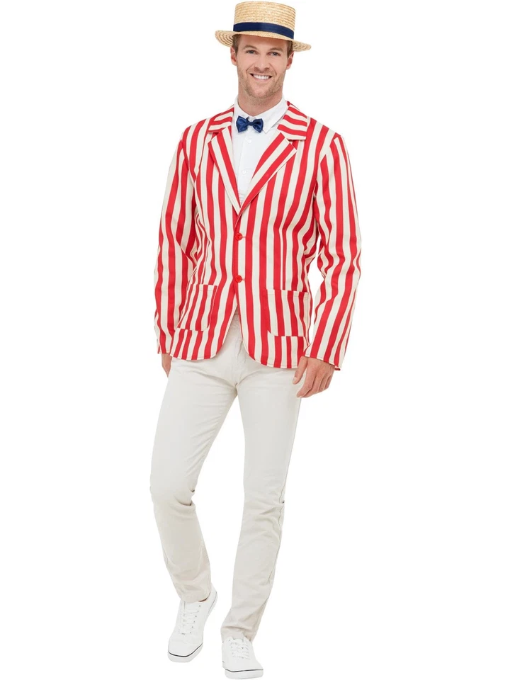 Smiffys 50725L 20S Barber Shop Costume Men Red & White L - Size 42"-44". 50725L