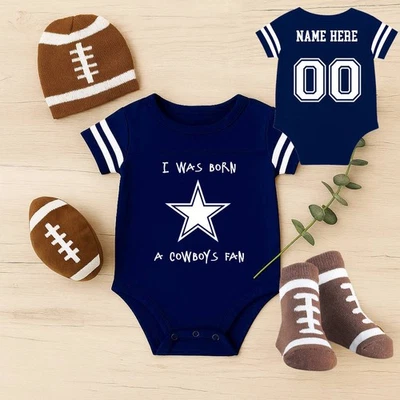 Personalzied Dallas Cowboys Custom Uniform Jersey Born A Fan - Image 1 of 3