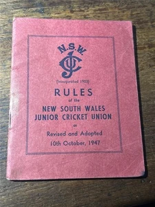 1947 cricket rules New South Wales Junior Cricket Union book players ball bat - Bild 1 von 11