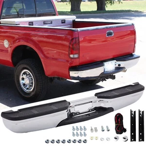 For 1999-2007 Ford F250 F350 Super Duty Rear Bumper Step W/o Sensor Holes Chrome - Picture 1 of 16
