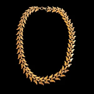 Vintage "Renoir" Kupfer verbunden Kragen Halsband Latz 18 Zoll lang Blattform - Bild 1 von 10