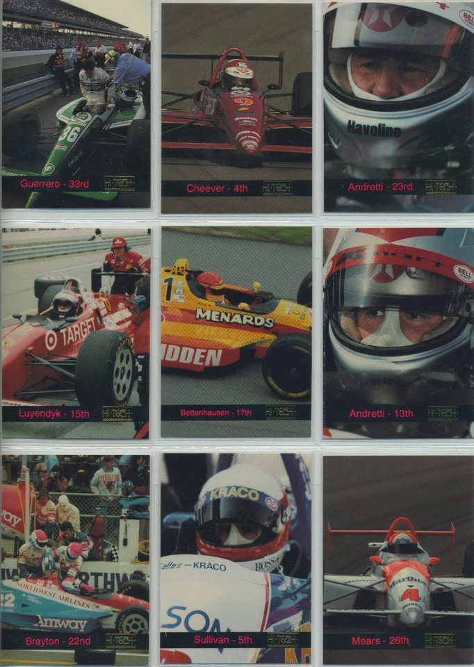 1993 Hi-Tech IndyCar SET BREAK U Pick  Includes inserts Andretti, Unser, Rahal - Image 1 of 4