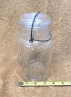 Ball IDEAL Wire Side Clear Quart Glass Canning Jar With Lid Vintage