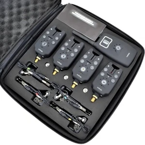 Wireless fishing bite alarm 1+4 set 4pcs illuminated swinger in EVA case fishing - Bild 1 von 17