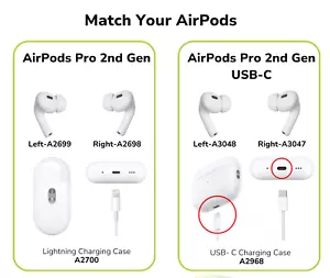 Original Apple AirPods Pro 2nd Or USB-C Replacement Right / LEFT / Charging Case - Picture 1 of 9