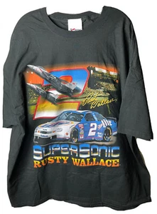 Vtg 1999 RUSTY WALLACE Chase Supersonic Miller Lite Black T-Shirt 2XL NASCAR #2 - Picture 1 of 9