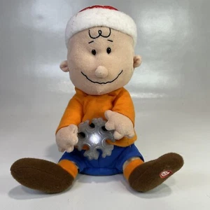 Vintage 9" Gemmy Peanuts Charlie Brown Light Up Snowflake Plush Works - Picture 1 of 7