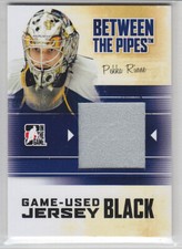 2010-11 ITG BTP PEKKA RINNE JERSEY BLACK GAME USED Between Pipes Predators