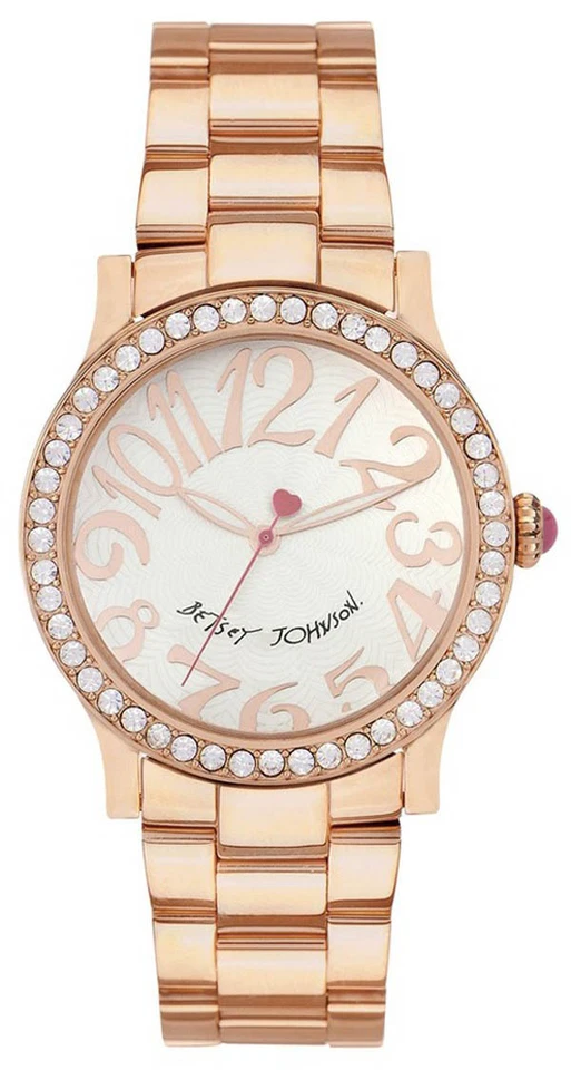 Betsey Johnson BJ00290-09 Silver Dial Rose Gold Stainless Steel Women's Watch - Image 1 of 1