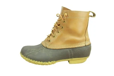 LL Bean Para Hombre Cuero Marrón 8" Con Cordones Sin Forro Botines Pato Botas Talla 9 M Foto 1 de 4
