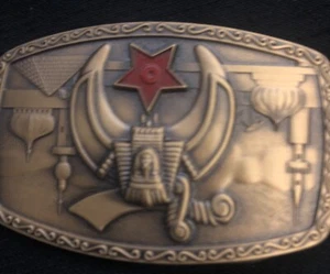 Vintage Shriner Freemason Masonic Gürtelschnalle Made USA By Harry Klitzner Co 1981 - Bild 1 von 5
