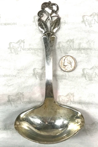 Johannes Siggaard Sterling Silver Gravy/Sauce Ladle 7" circa 1946  no mono Cover