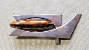 SIGI PINEDA TAXCO MEXIKO TIGERAUGE MODERNIST STERLINGSILBER BROSCHE - Bild 1 von 5