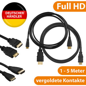mini HDMI C Adapter Kabel Full HD High Speed 1080p HDTV für Kamera Tablet 