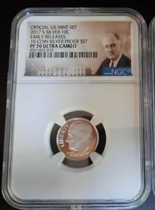 2017-S SILVER ROOSEVELT DIME NGC PF70 ULTRA CAMEO "PORTRAIT LABEL" TOP POP - Picture 1 of 2