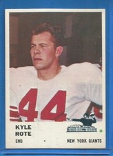 1961 FLEER FOOTBALL CARD (EX-MT) # 69 KYLE ROTE - NEW YORK GIANTS